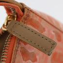 FENDI Zucchino Canvas Accessory Pouch Coated Canvas Orange Auth yk11786-19