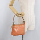 FENDI Zucchino Canvas Accessory Pouch Coated Canvas Orange Auth yk11786-24
