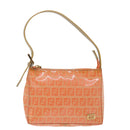FENDI Zucchino Canvas Accessory Pouch Coated Canvas Orange Auth yk11786-13