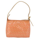 FENDI Zucchino Canvas Accessory Pouch Coated Canvas Orange Auth yk11786-2