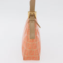 FENDI Zucchino Canvas Accessory Pouch Coated Canvas Orange Auth yk11786-4