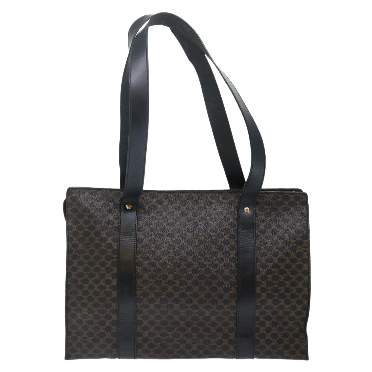 CELINE Macadam Canvas Shoulder Bag PVC Black Auth yk11787 - 0