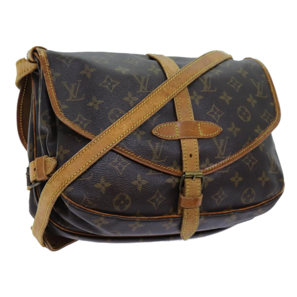 LOUIS VUITTON Monogram Saumur 30 Shoulder Bag M42256 LV Auth yk11804