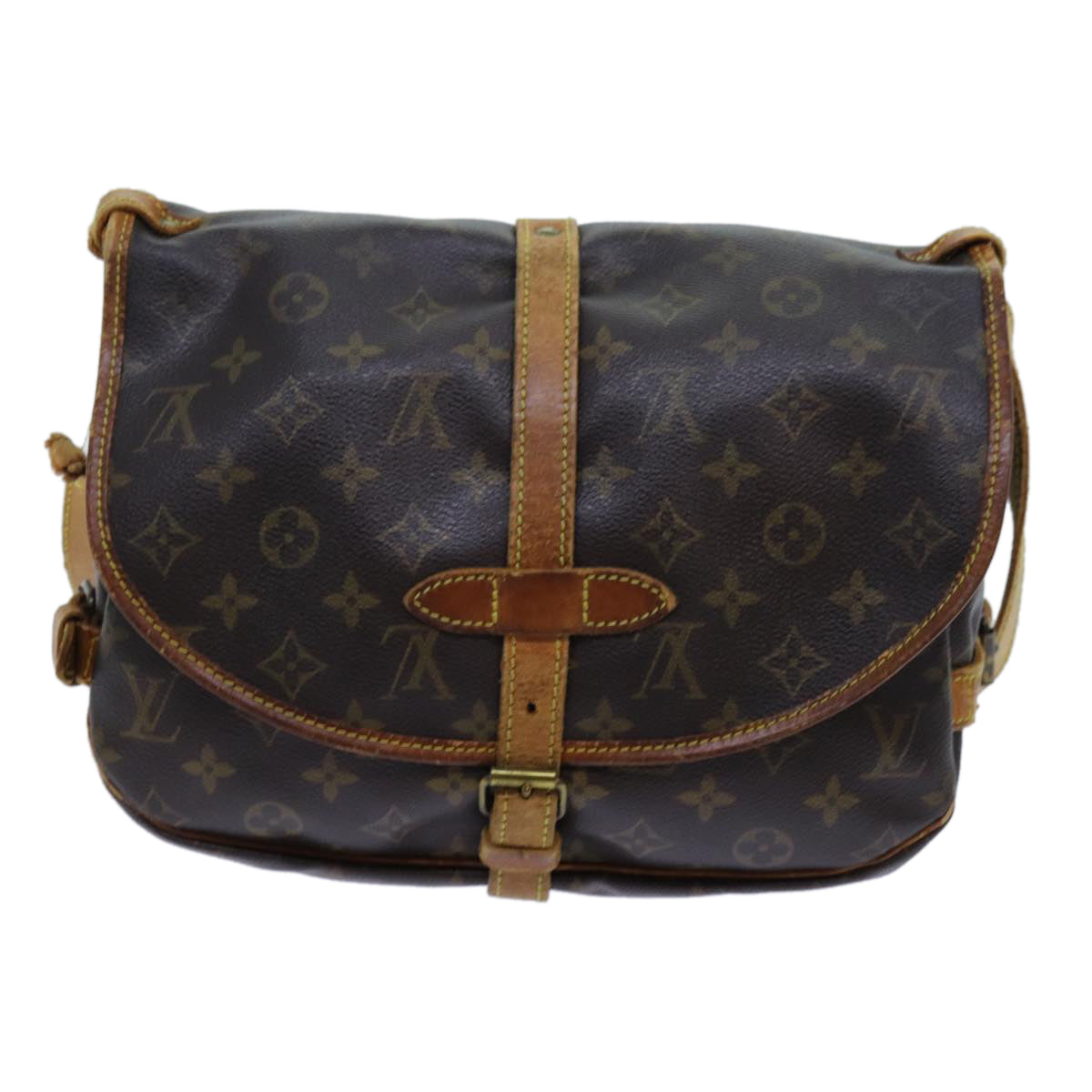 LOUIS VUITTON Monogram Saumur 30 Shoulder Bag M42256 LV Auth yk11804