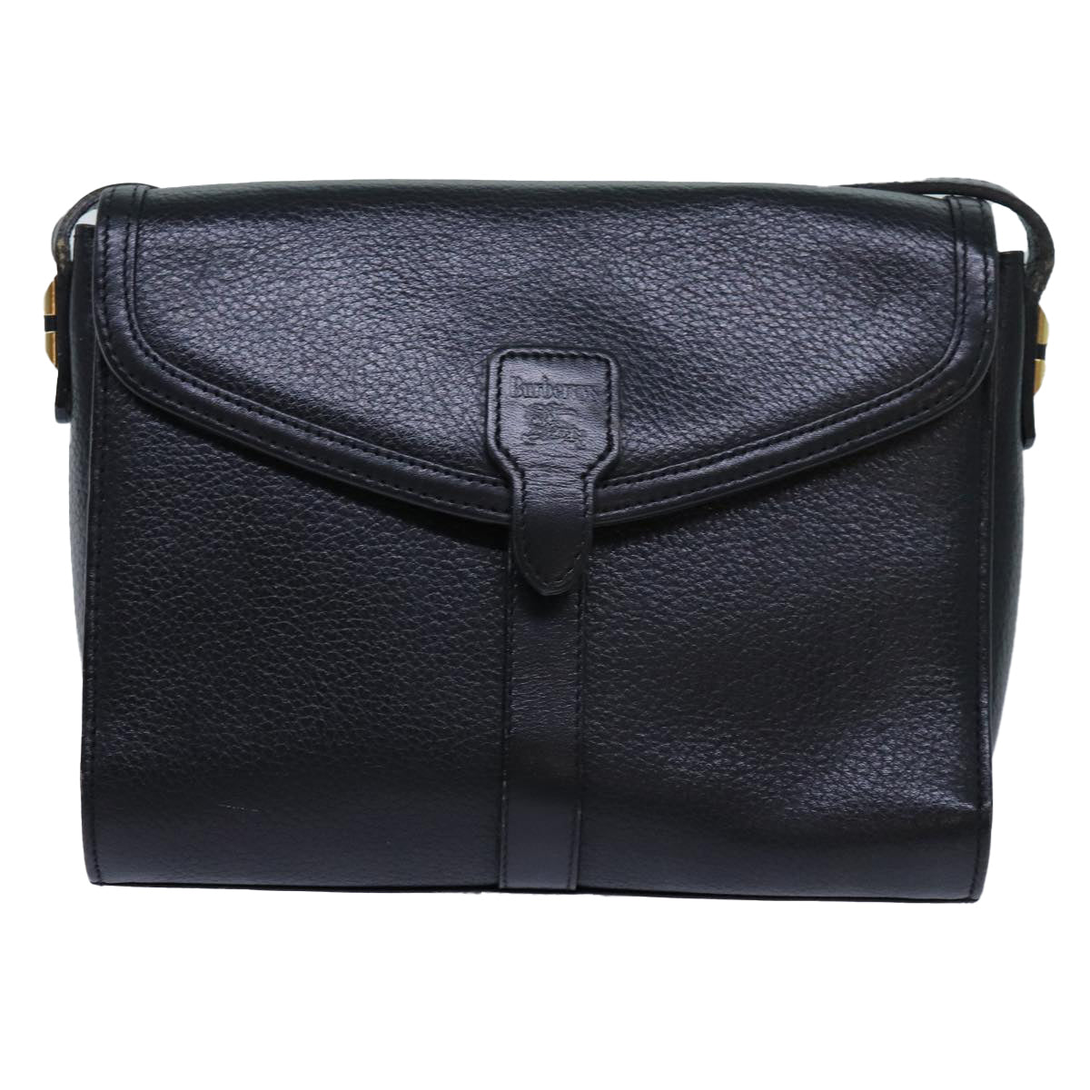 Burberrys Shoulder Bag Leather Black Auth yk11813 - 0
