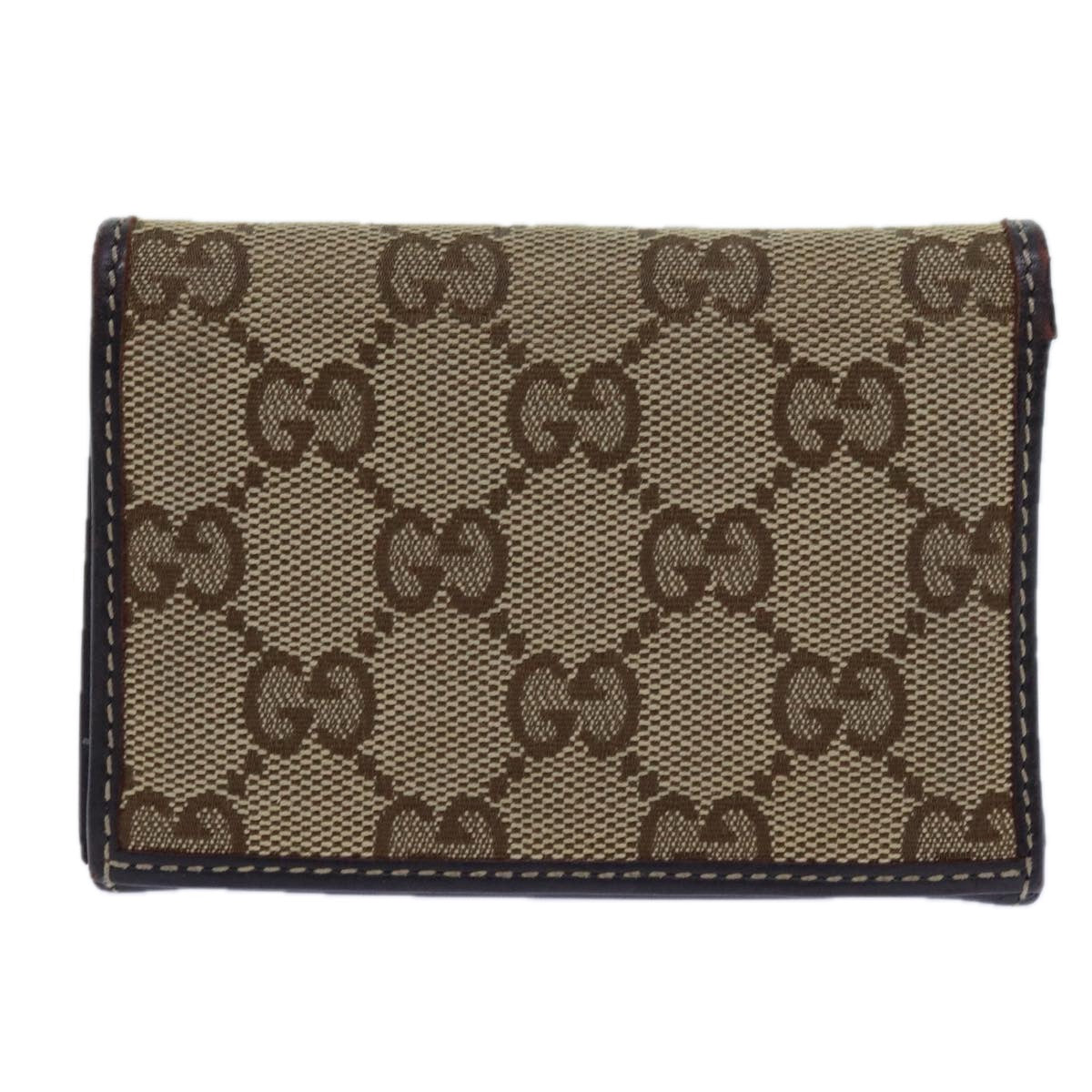 GUCCI GG Canvas Card Case Beige 245730 Auth yk11841 - 0