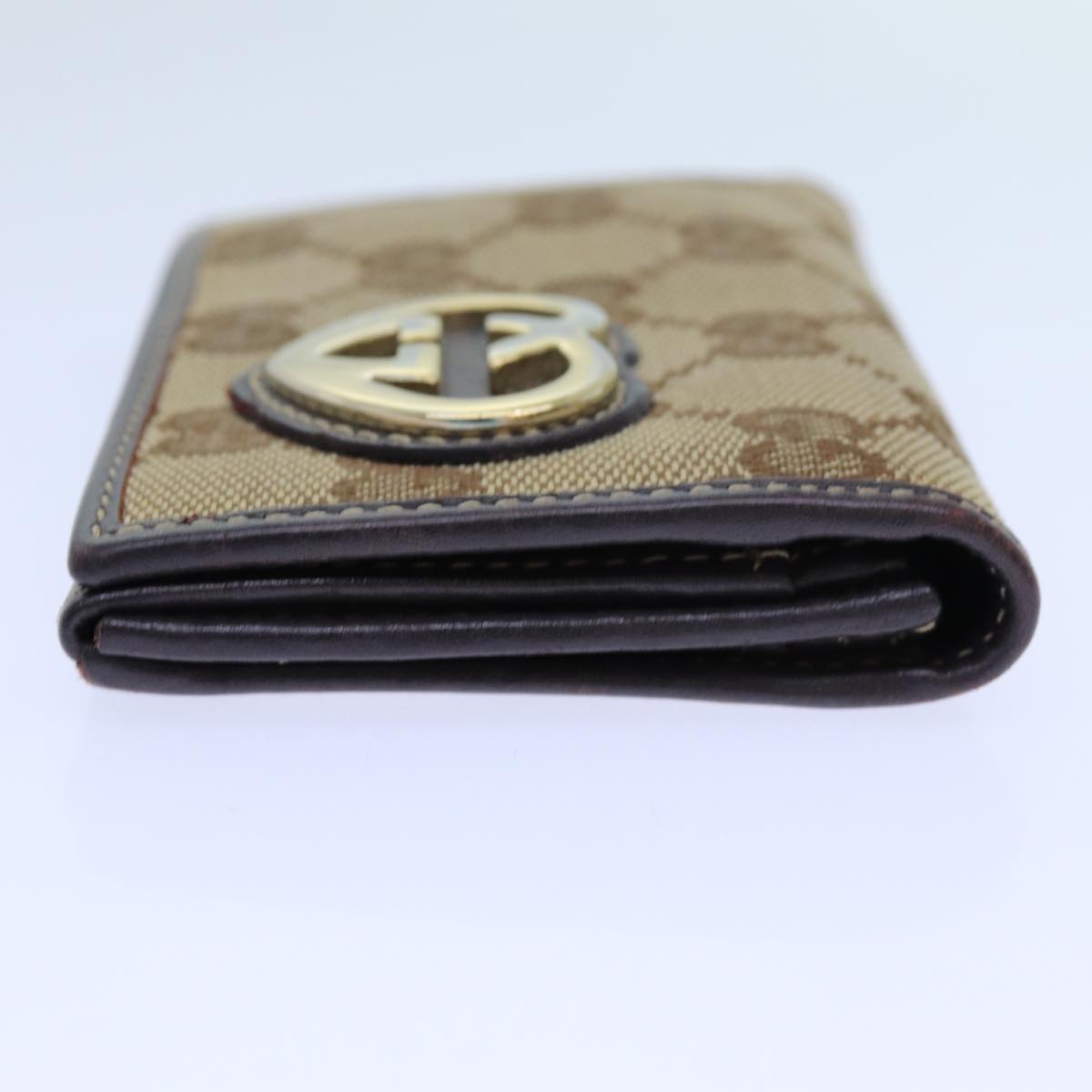 GUCCI GG Canvas Card Case Beige 245730 Auth yk11841