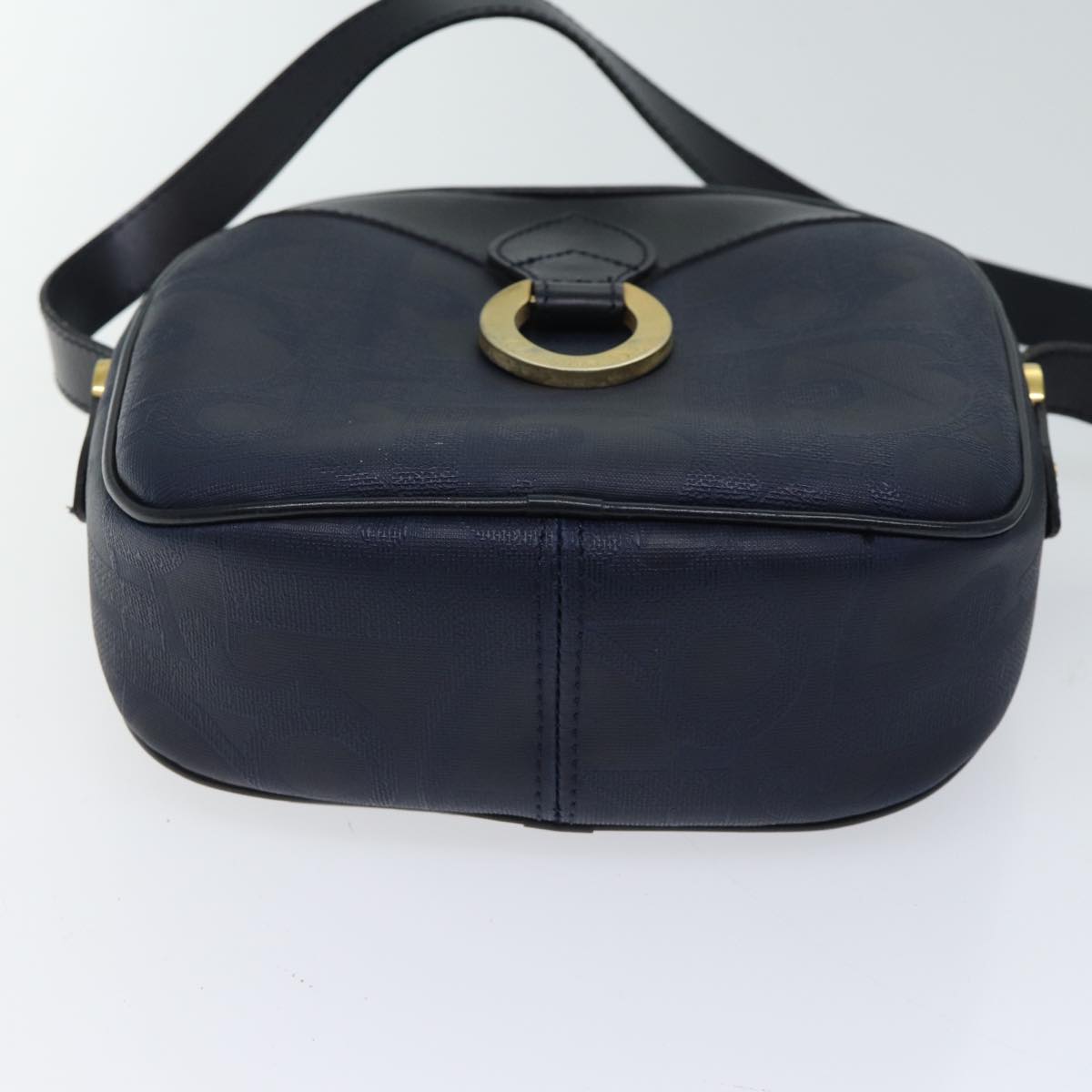 Christian Dior Trotter Canvas Shoulder Bag Navy Auth yk11847