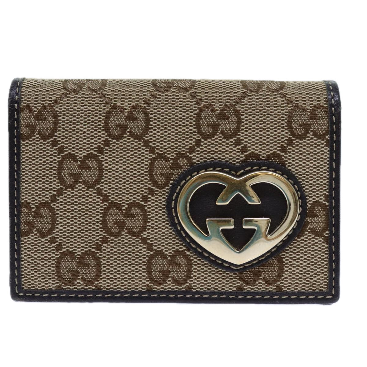 GUCCI GG Canvas Card Case Beige 245730 Auth yk11851 - 0