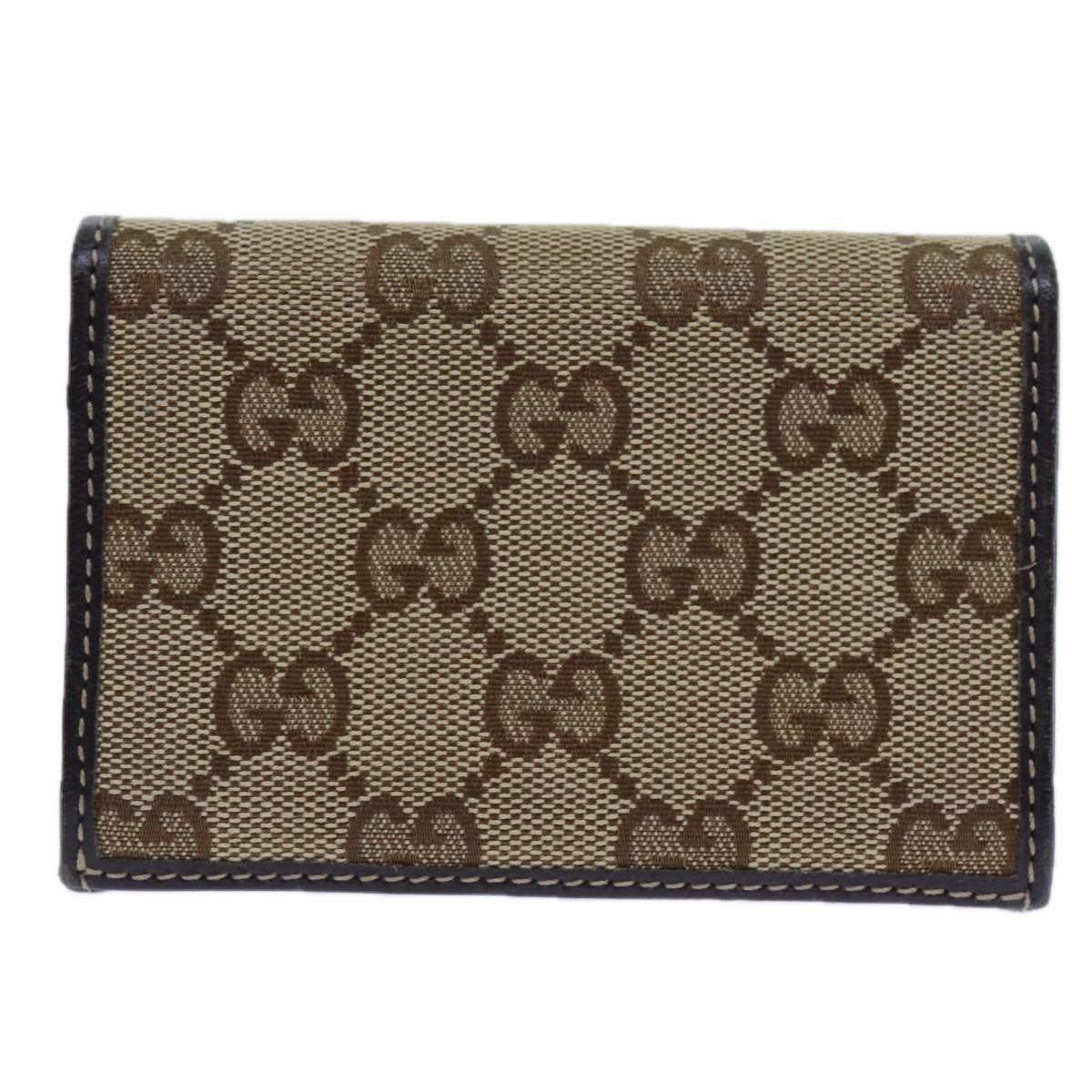 GUCCI GG Canvas Card Case Beige 245730 Auth yk11851