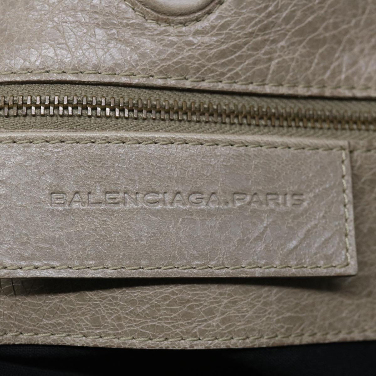 BALENCIAGA The Sunday Hand Bag Leather Gray 228755 Auth yk11863