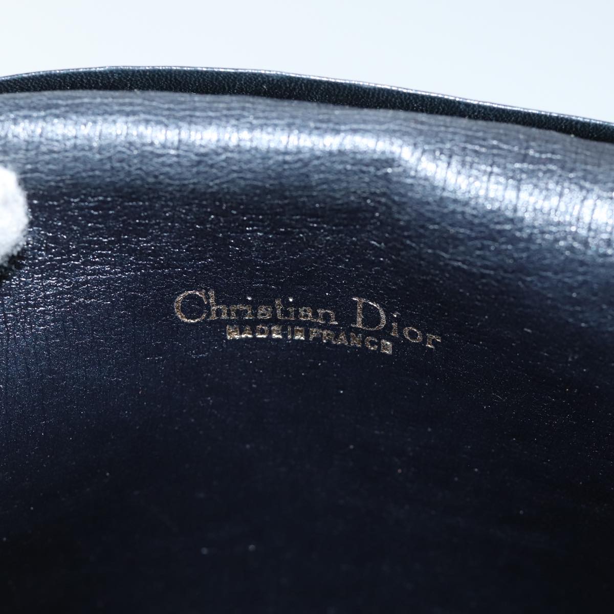 Christian Dior Trotter Canvas Chain Shoulder Bag Navy Auth yk11876