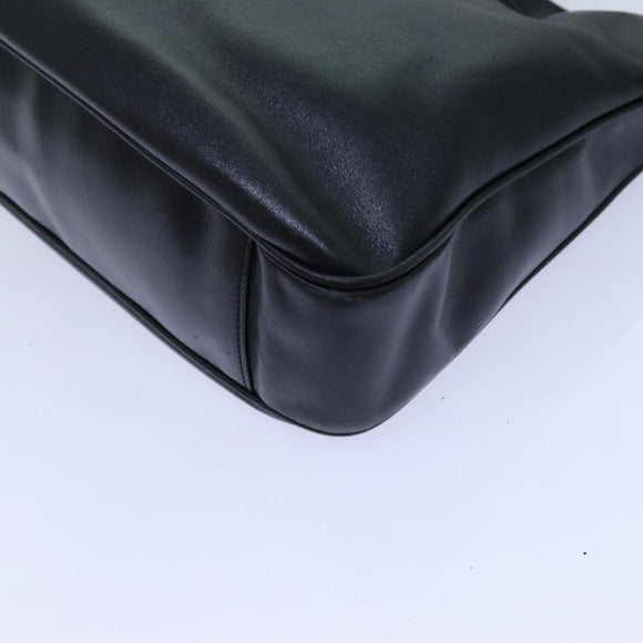 GUCCI Bamboo Hand Bag Leather 2way Black 001 2113 1638 Auth yk11916