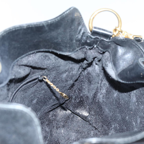 GUCCI Bamboo Hand Bag Leather 2way Black 001 2113 1638 Auth yk11916