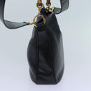 GUCCI Bamboo Hand Bag Leather 2way Black 001 2113 1638 Auth yk11916-4