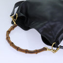 GUCCI Bamboo Hand Bag Leather 2way Black 001 2113 1638 Auth yk11916-6