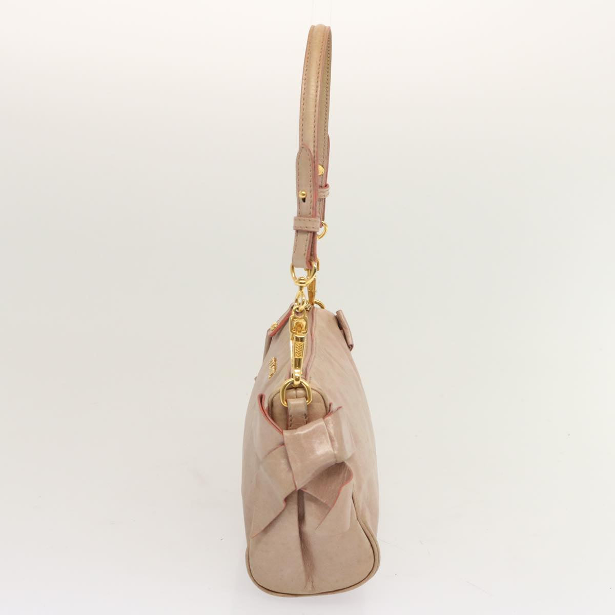 Miu Miu Shoulder Bag Leather Pink Auth yk11924