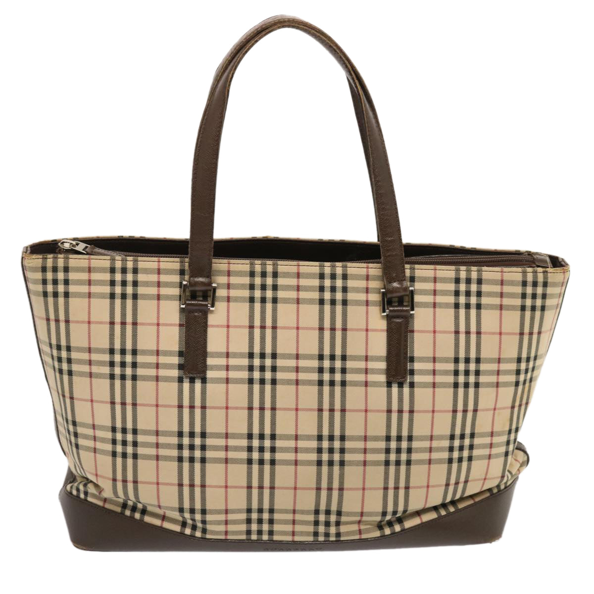 BURBERRY Nova Check Hand Bag Canvas Beige Auth yk11932 - 0