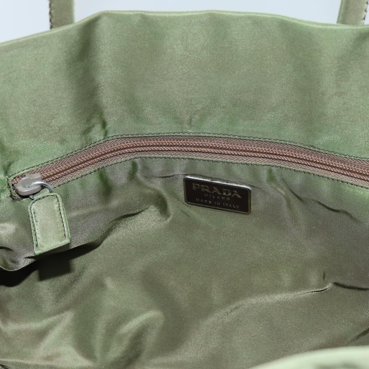 PRADA Hand Bag Nylon Khaki Auth yk11941