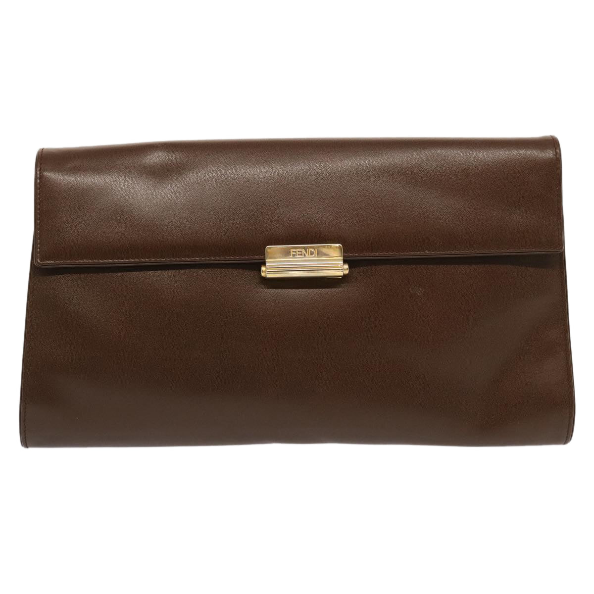 FENDI Shoulder Bag Leather Brown Auth yk11948 - 0