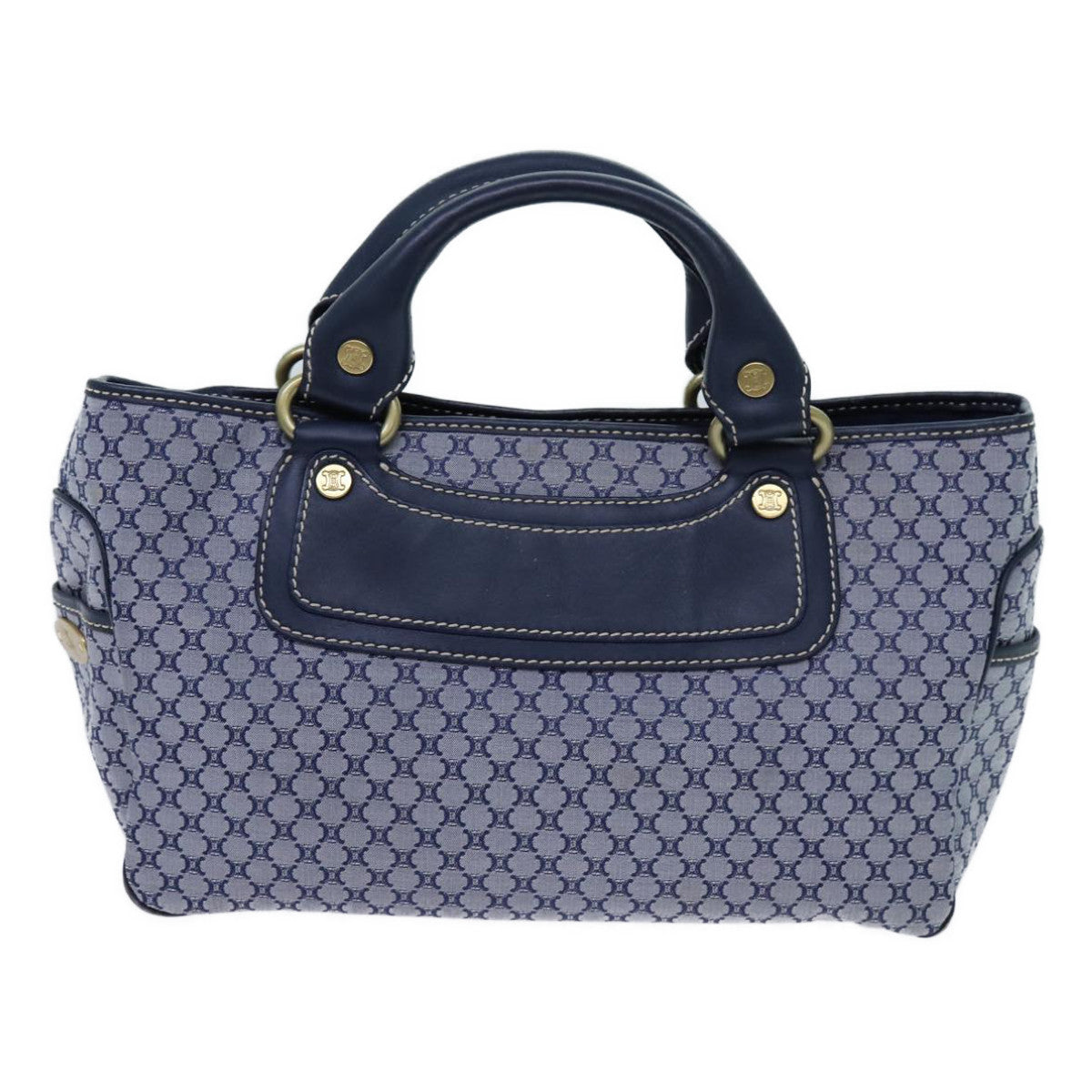 CELINE Macadam Canvas Boogie bag Hand Bag Navy Auth yk11950