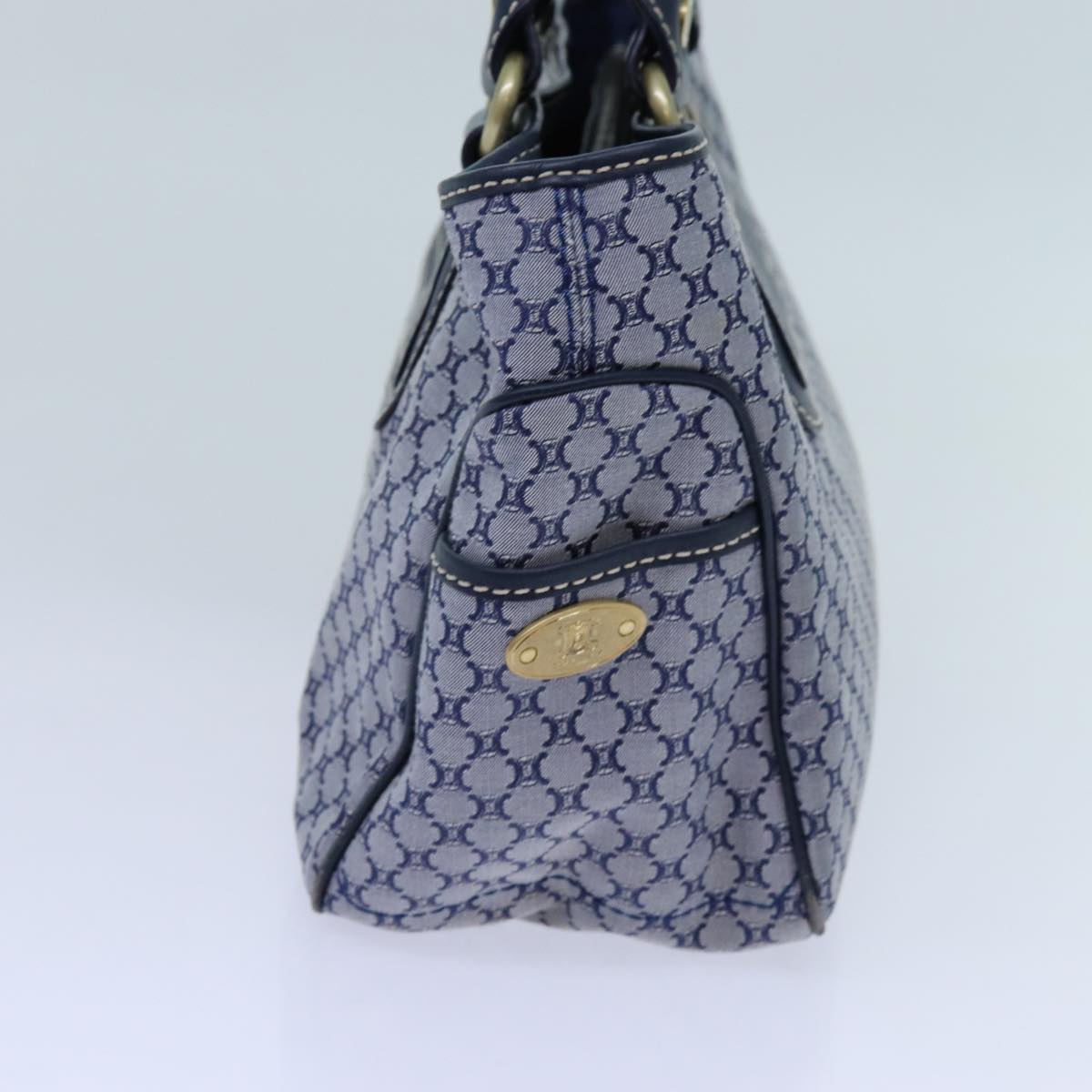 CELINE Macadam Canvas Boogie bag Hand Bag Navy Auth yk11950