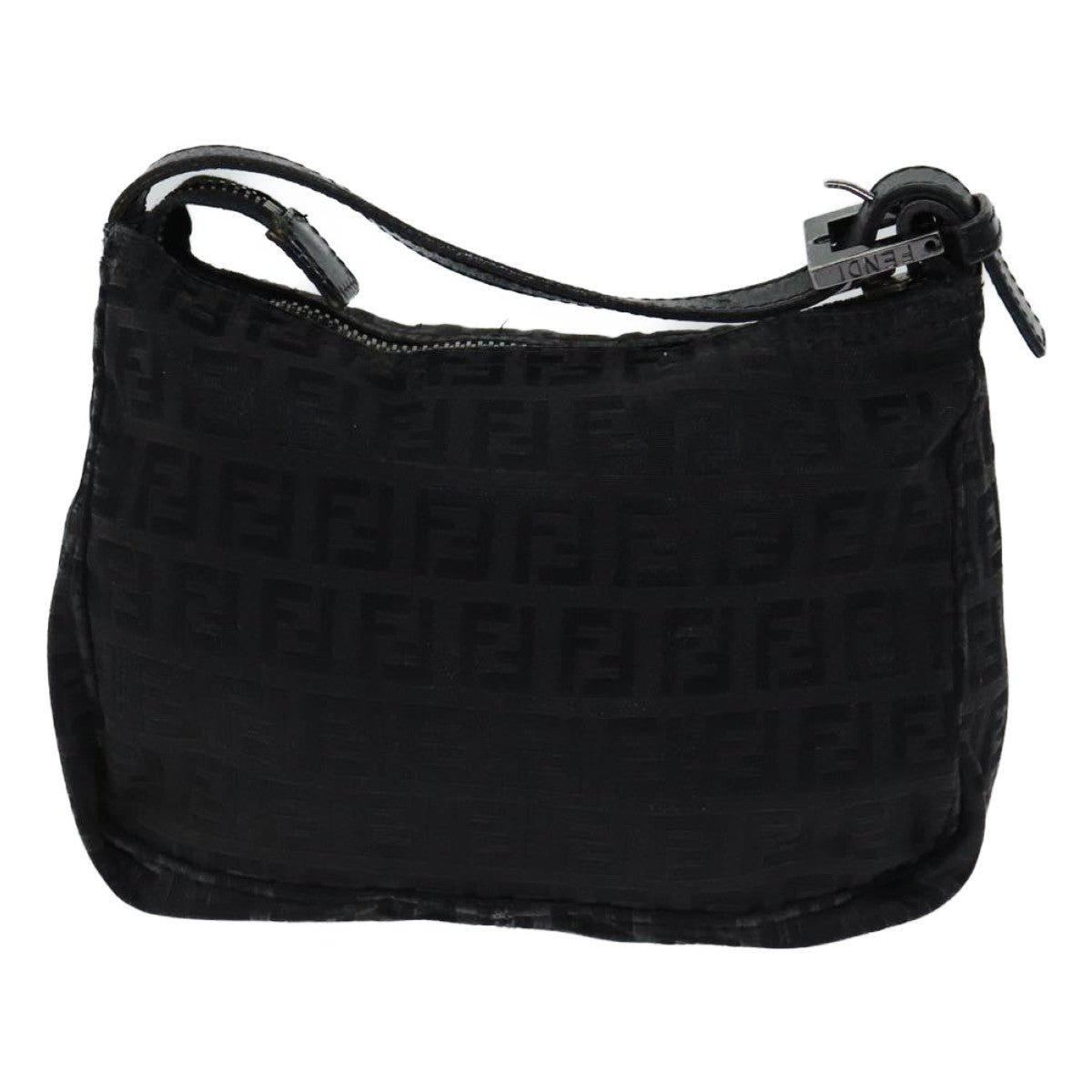 FENDI Zucchino Canvas Hand Bag Black Auth yk11960 - 0