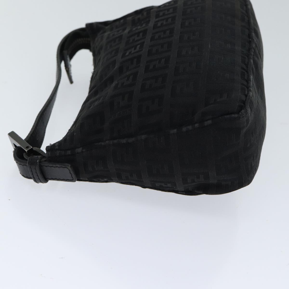 FENDI Zucchino Canvas Hand Bag Black Auth yk11960
