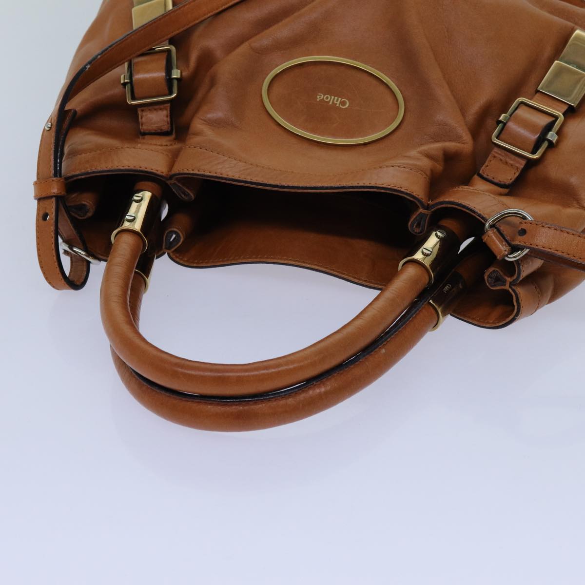 Chloe Victoria Hand Bag Leather 2way Brown Auth yk11966