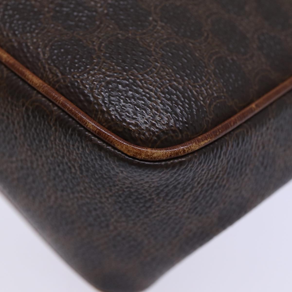 CELINE Macadam Canvas Shoulder Bag PVC Brown Auth yk11971