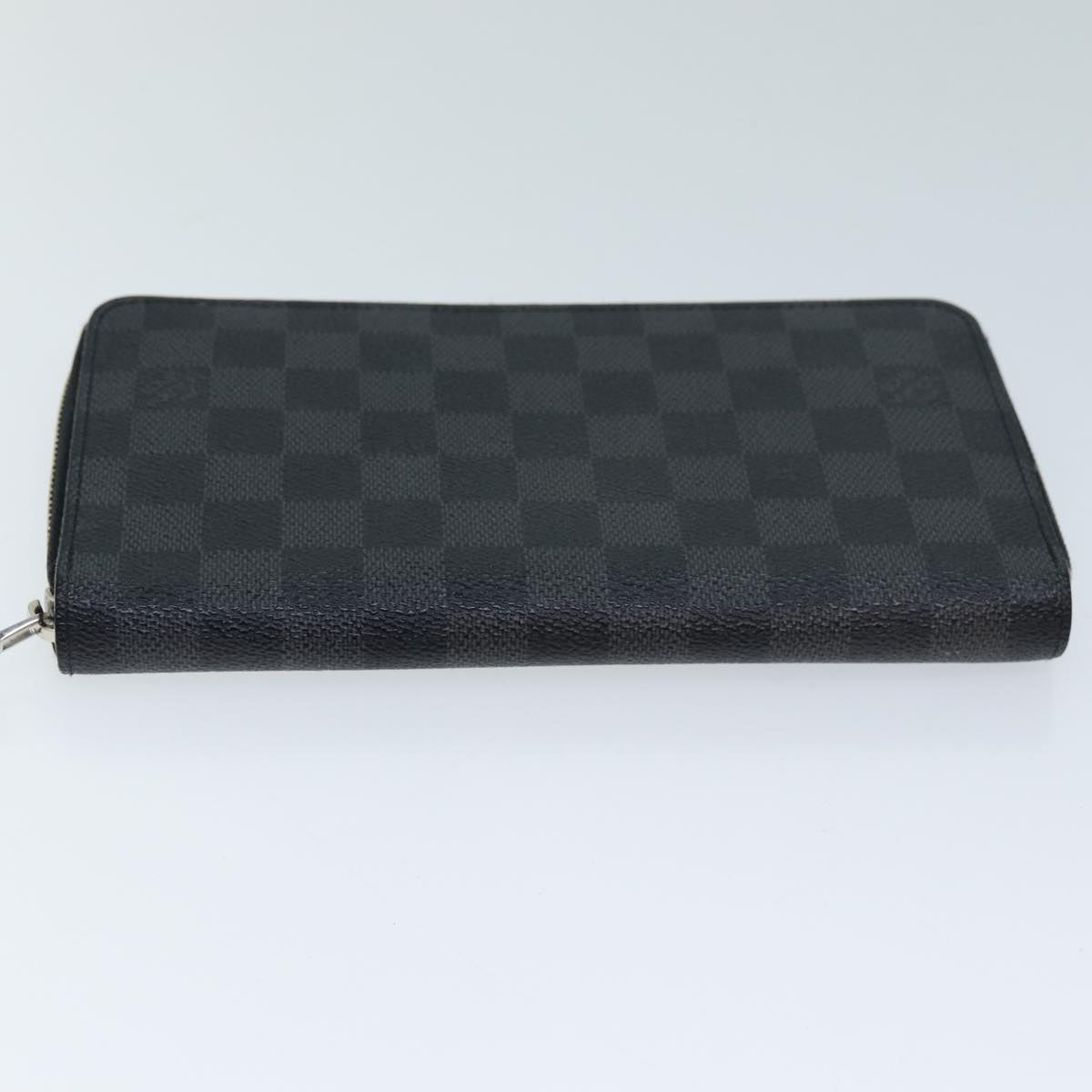 LOUIS VUITTON Damier Graphite Zippy Organizer Long Wallet N63077 LV Auth yk11989