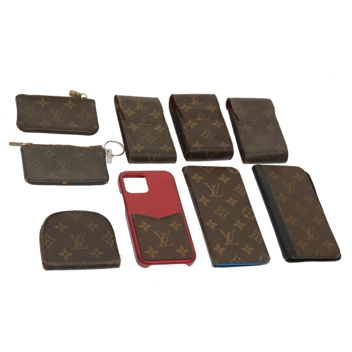 LOUIS VUITTON Monogram Coin Purse Cigarette Case 9Set LV Auth yk11994