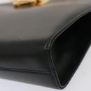 Salvatore Ferragamo Gancini Chain Shoulder Bag Leather Navy Auth yk12007-17