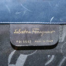 Salvatore Ferragamo Gancini Chain Shoulder Bag Leather Navy Auth yk12007-12
