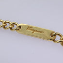 Salvatore Ferragamo Gancini Chain Shoulder Bag Leather Navy Auth yk12007-9