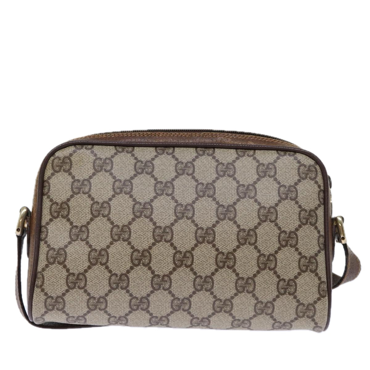 GUCCI GG Supreme Web Sherry Line Shoulder Bag PVC Beige 156 02 089 Auth yk12027 - 0