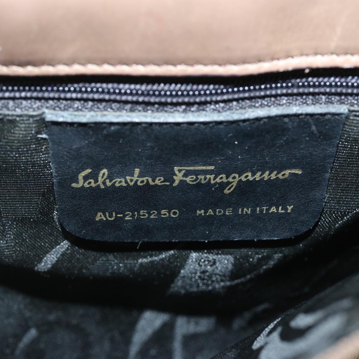 Salvatore Ferragamo Chain Shoulder Bag Canvas Brown Auth yk12040