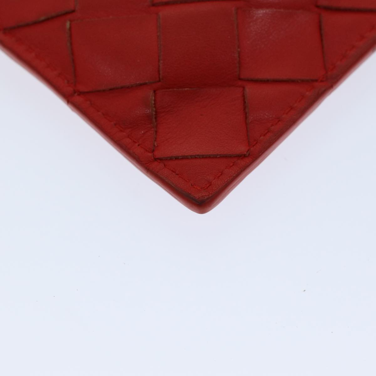 BOTTEGA VENETA INTRECCIATO Coin Purse Leather Red Auth yk12043