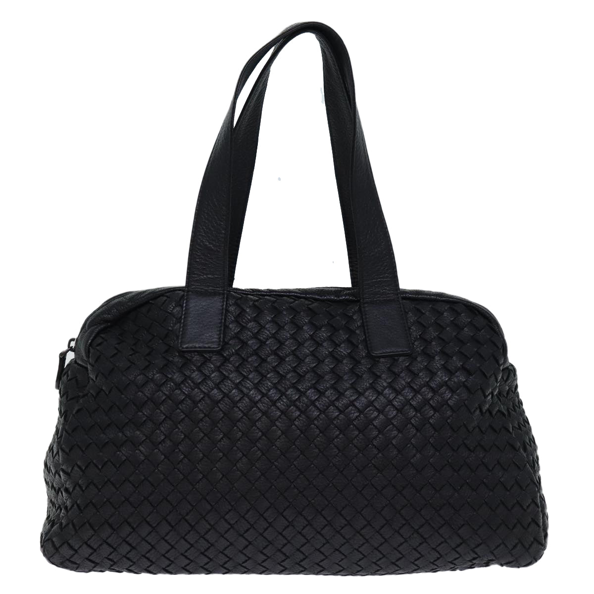 BOTTEGA VENETA INTRECCIATO Shoulder Bag Leather Black Auth yk12046