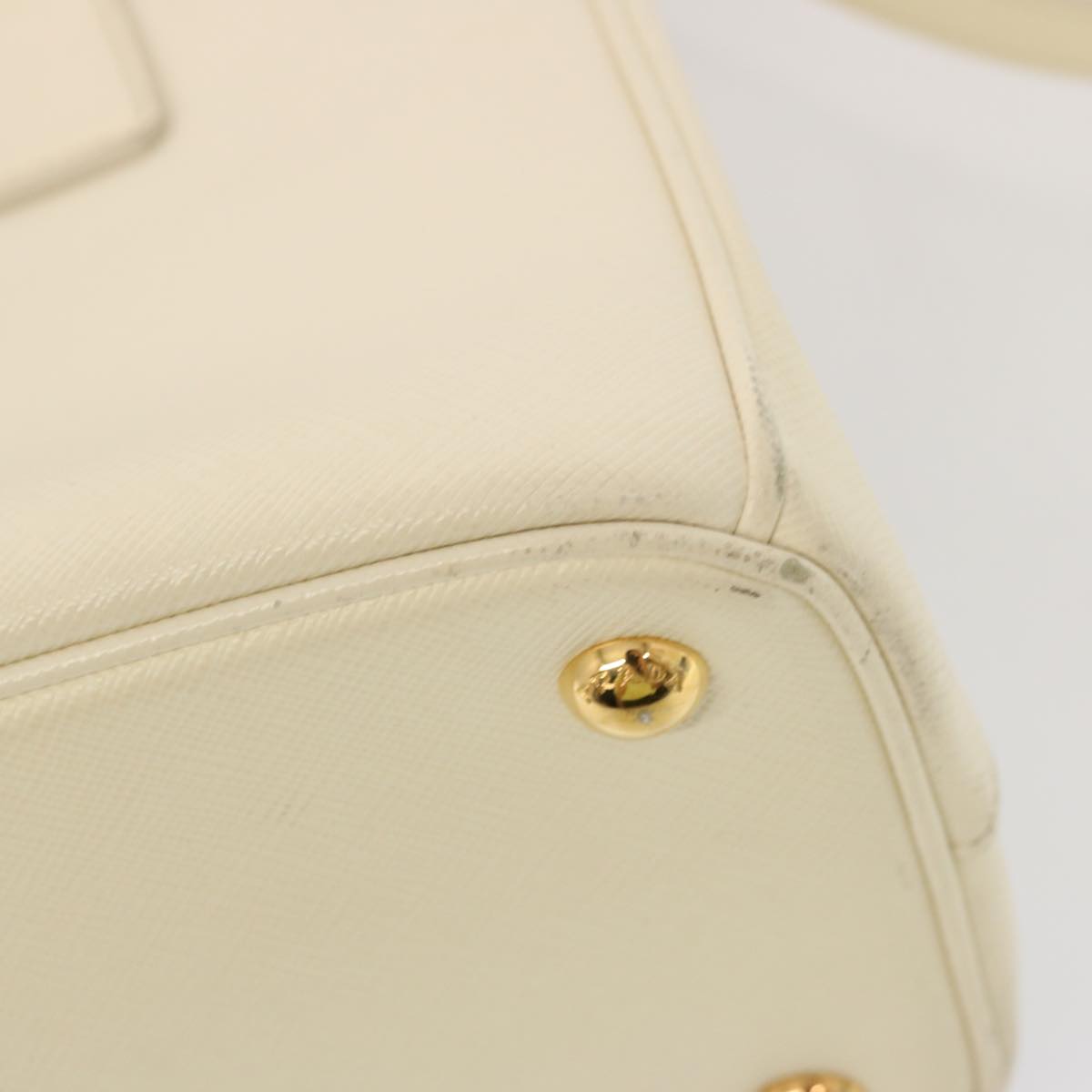 PRADA Galleria Hand Bag Safiano leather 2way White Auth yk12051