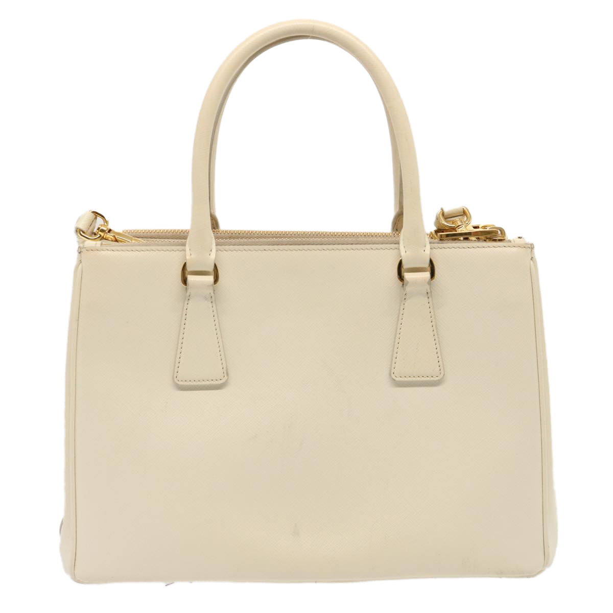 PRADA Galleria Hand Bag Safiano leather 2way White Auth yk12051