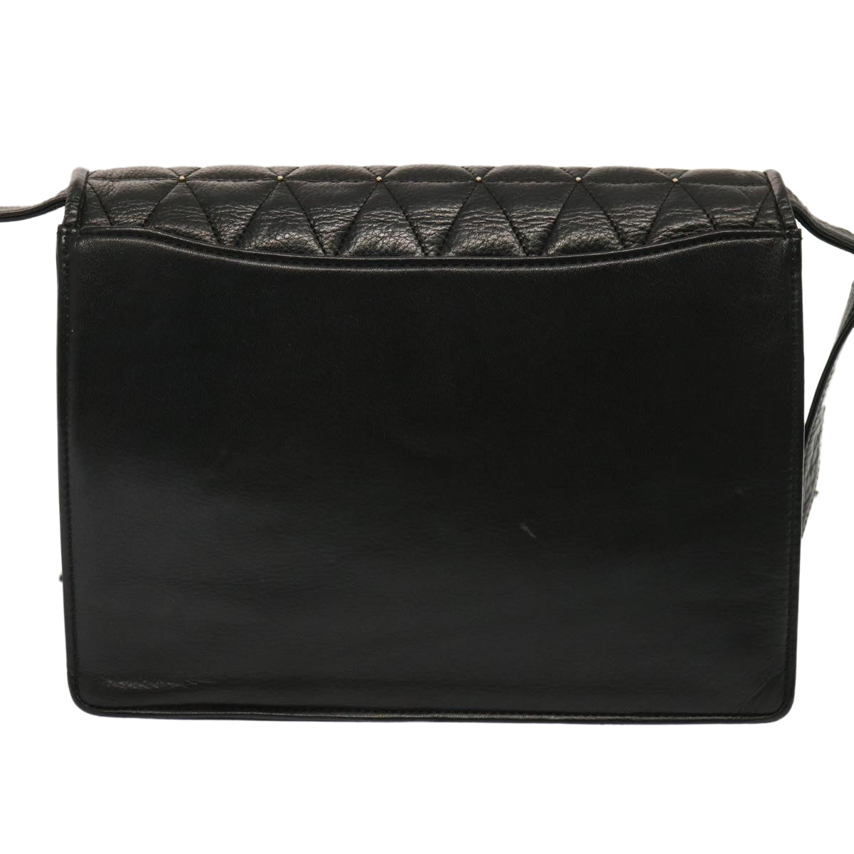 VALENTINO Quilted Shoulder Bag Leather Black Auth yk12052 - 0