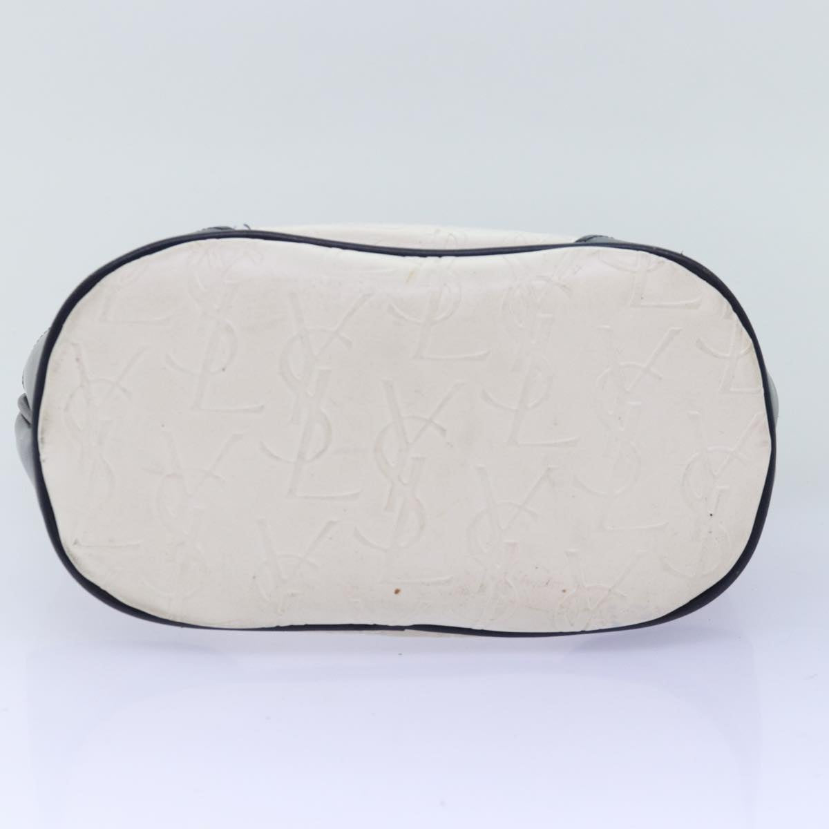 SAINT LAURENT Cassandra Hand Bag PVC Leather White Auth yk12060