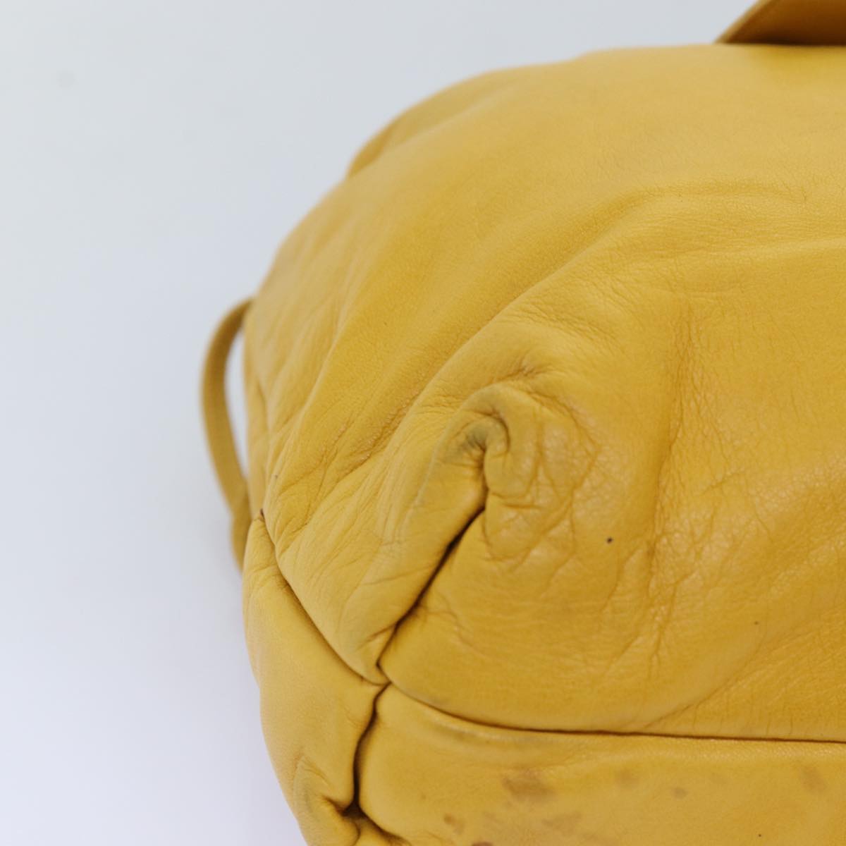 LOEWE Anagram Shoulder Bag Leather Yellow Auth yk12066