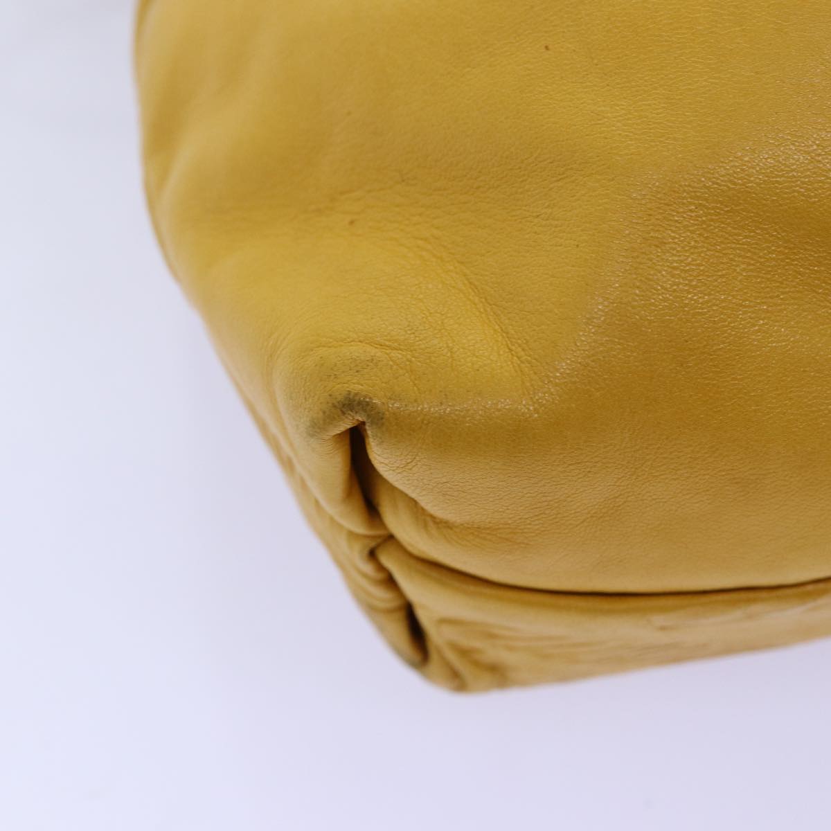LOEWE Anagram Shoulder Bag Leather Yellow Auth yk12066