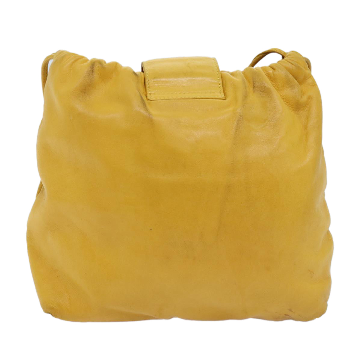 LOEWE Anagram Shoulder Bag Leather Yellow Auth yk12066 - 0