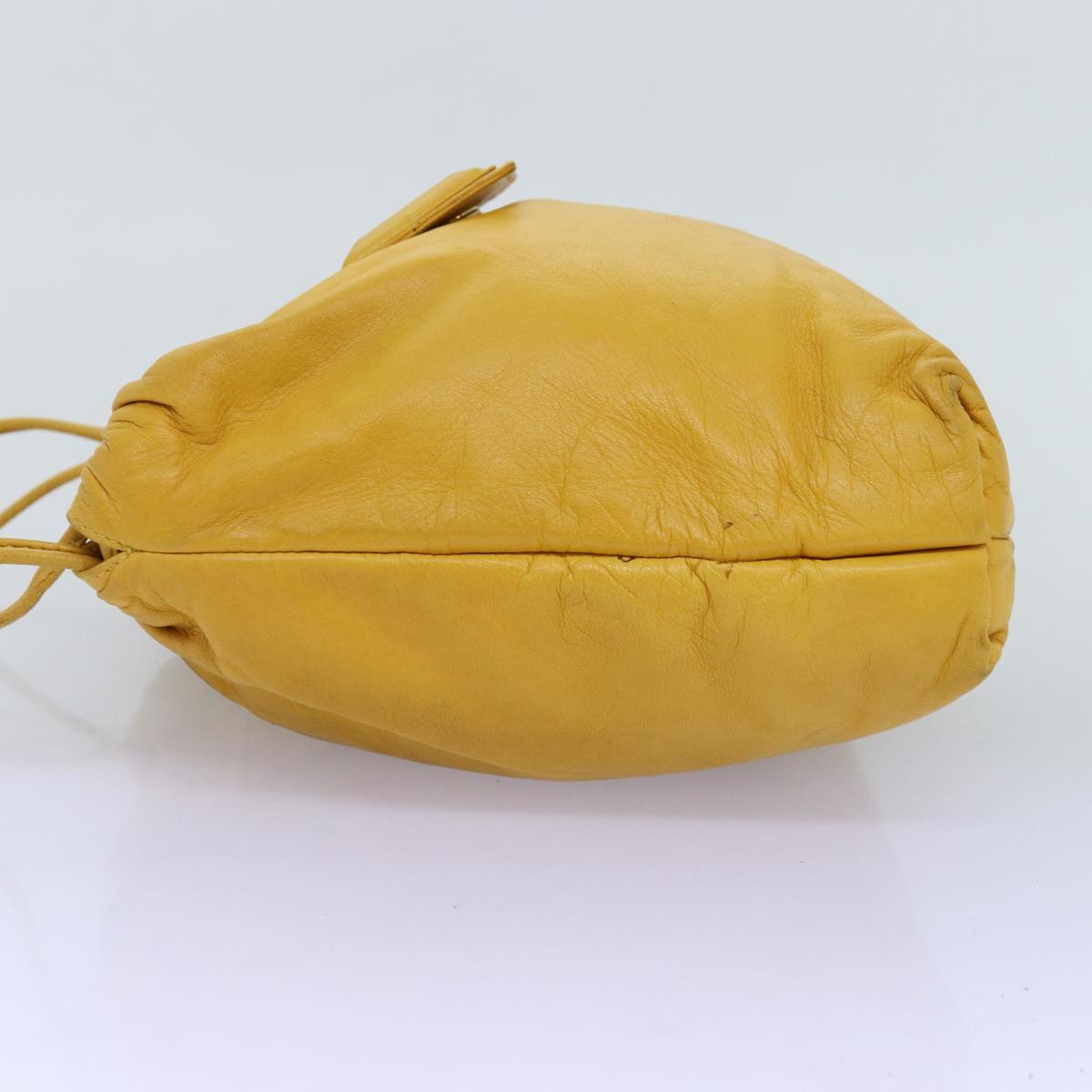 LOEWE Anagram Shoulder Bag Leather Yellow Auth yk12066