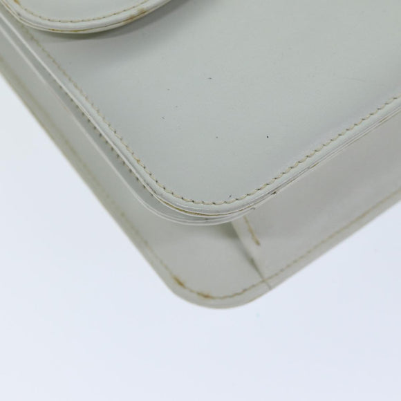 GUCCI Hand Bag Leather White Auth yk12076