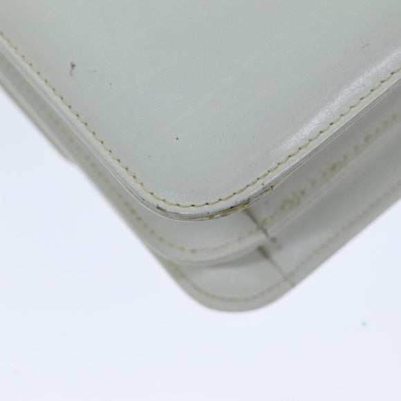 GUCCI Hand Bag Leather White Auth yk12076