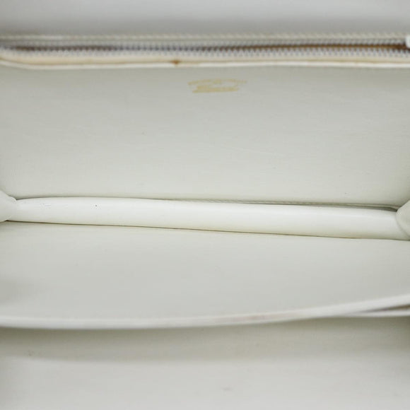 GUCCI Hand Bag Leather White Auth yk12076